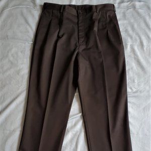 Men's Lands' End Pleated Front Black Cotton Chinos Pants 36" Waist 33" I…